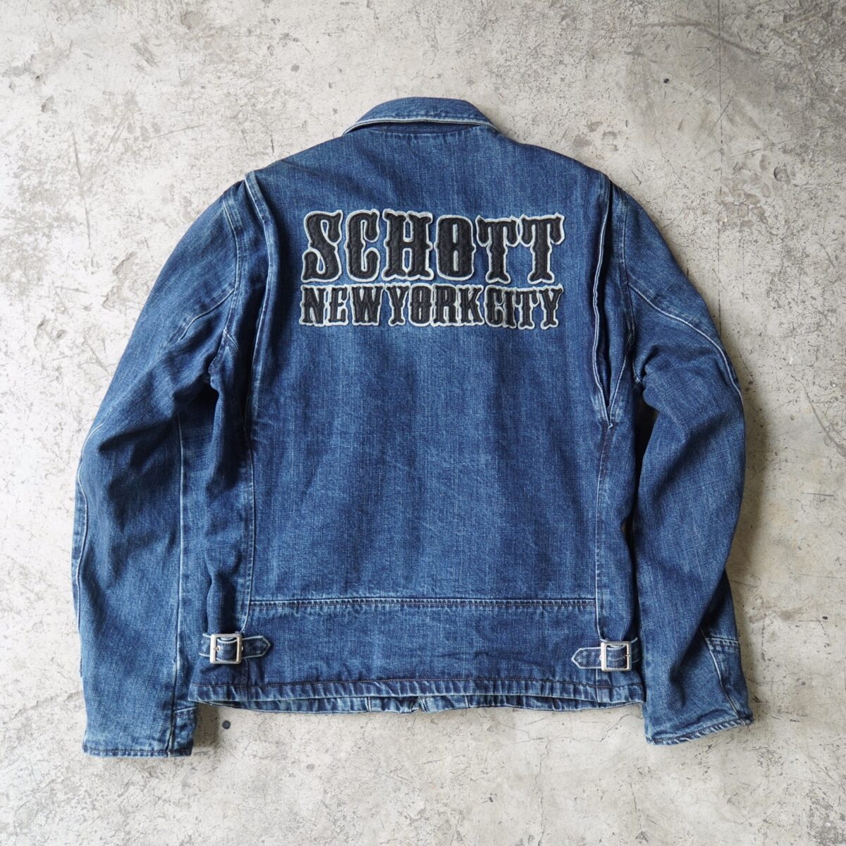 SCHOTT DENIM TRUCKER MORTERCYCLE JACKET - SMITHSVINTAGECLUB