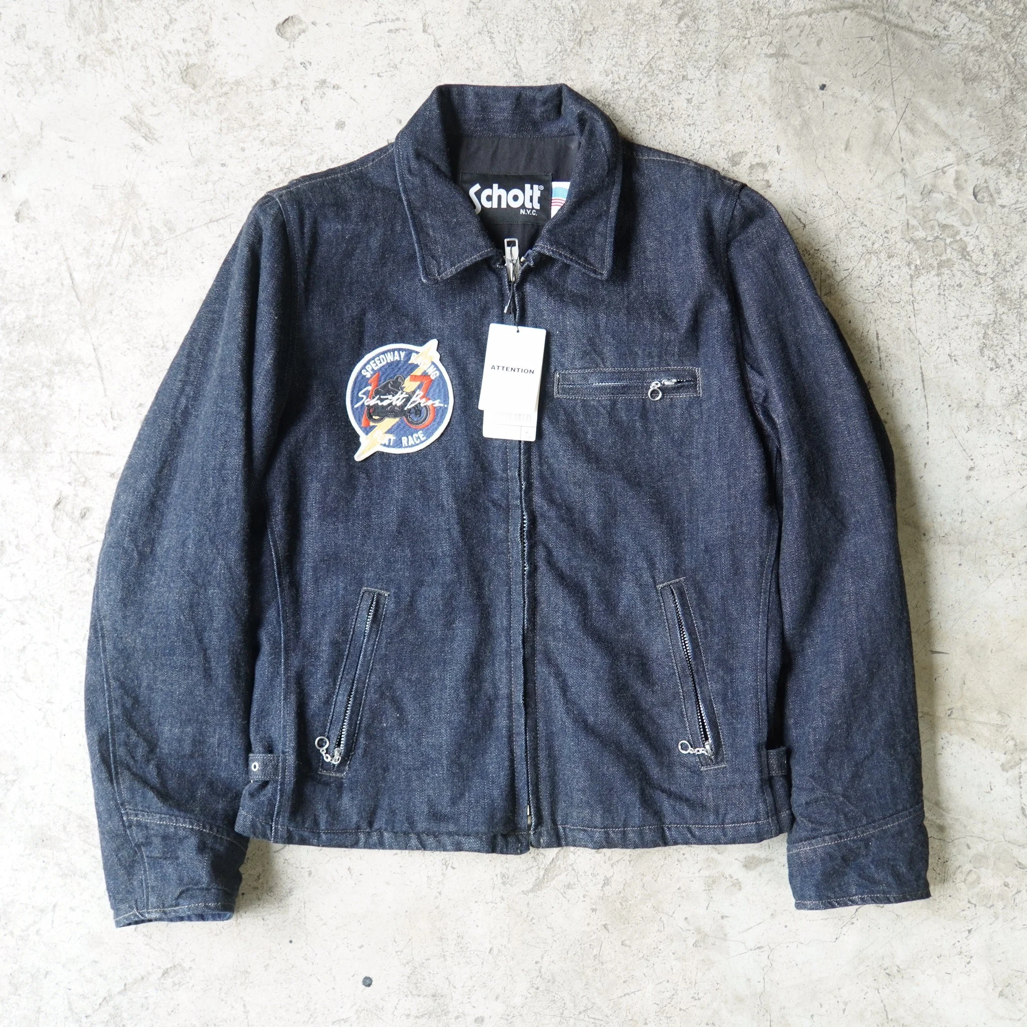 ジャケット・アウター Lidnm SILK DENIM MORTORCYCLE COAT M LIDNM SILK DENIM MOTORCYCLE COAT