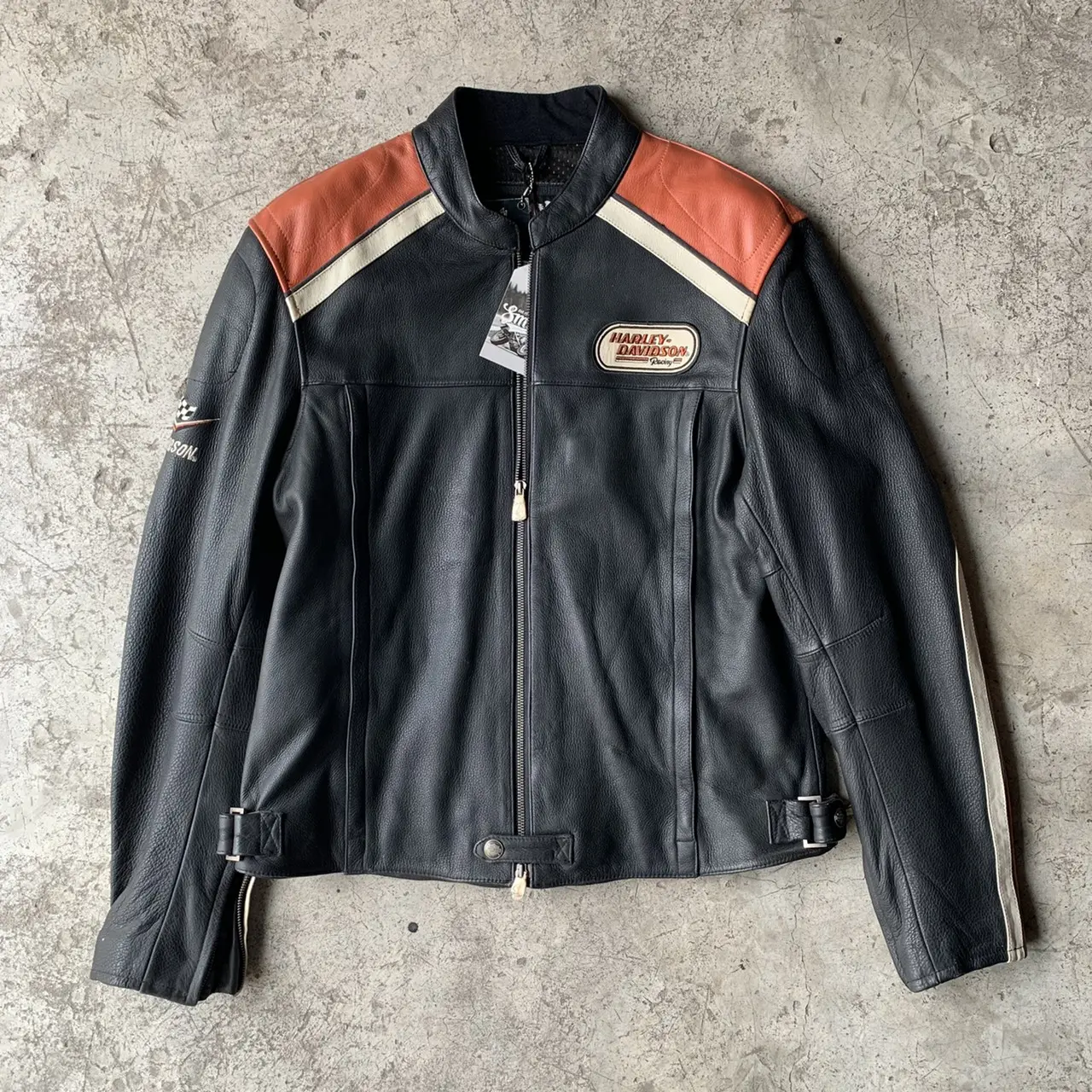 ジャケット・アウター 90sHarley-Davidson short leather blouson Vintage 1990s Harley Davidson Leather Biker Jacket / Fall