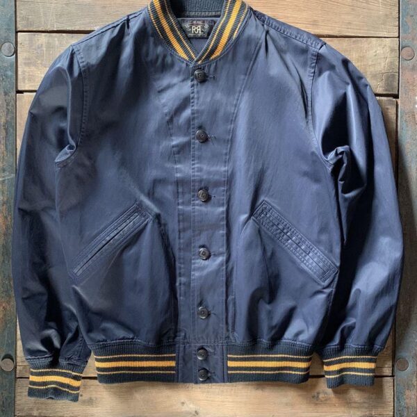 RRL CONTRAST TIPPING VARSITY JACKET