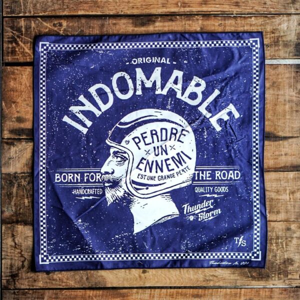 ผ้าเช็ดหน้าลาย INDOMABLE(NAVY BLUE)