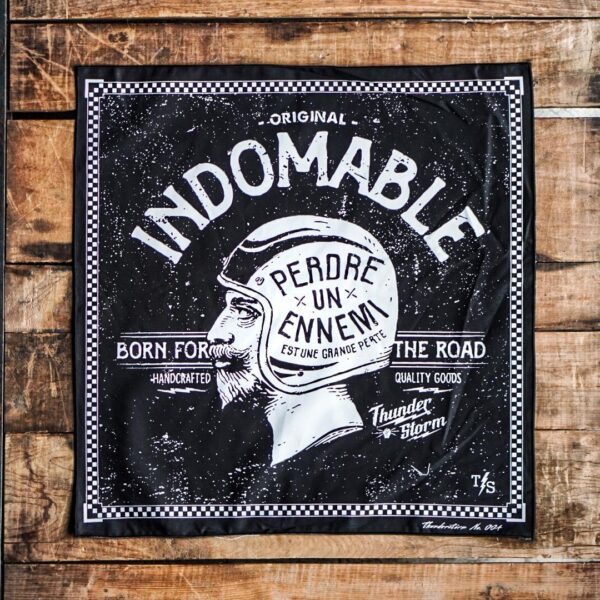 ผ้าเช็ดหน้าลาย INDOMABLE(BLACK)