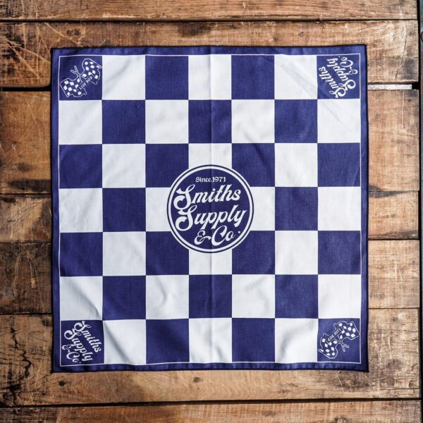 ผ้าเช็ดหน้า Smiths Supply&Co. Checker(NAVY BLUE)
