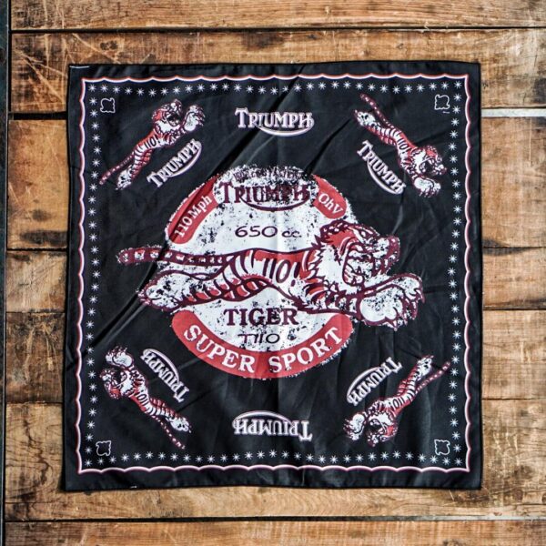 ผ้าเช็ดหน้าลาย TRIUMPH TIGER(BLACK)